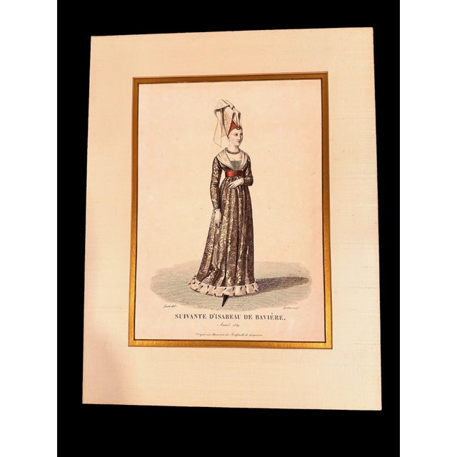 French Set of Two 19th-Century French Fashion Engravings For Sale - Image 3 of 3