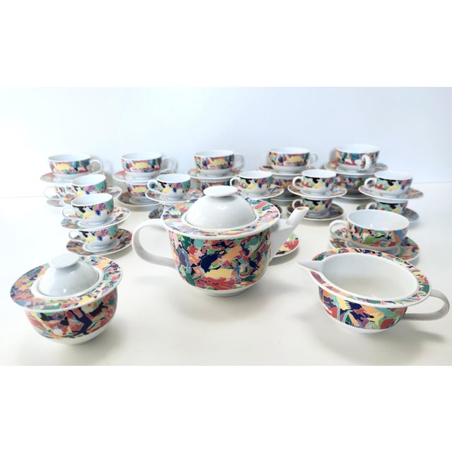 Postmodern La Bella Tavola Breakfast Service attributed to Ettore Sottsass for Alessi, 1993, Set of 26 For Sale - Image 3 of 18