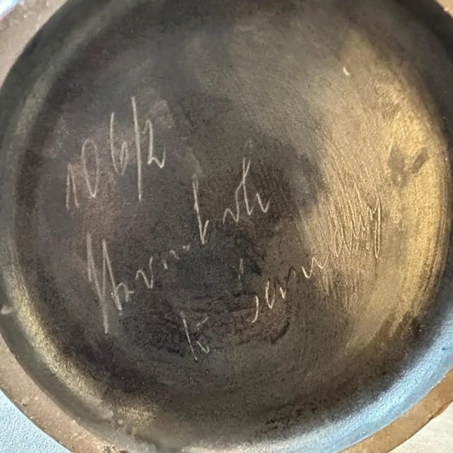 1970s 1976 Modernist Red and Black Fat Lava Ceramic Stromboli Big Vase by Ceramano For Sale - Image 5 of 9