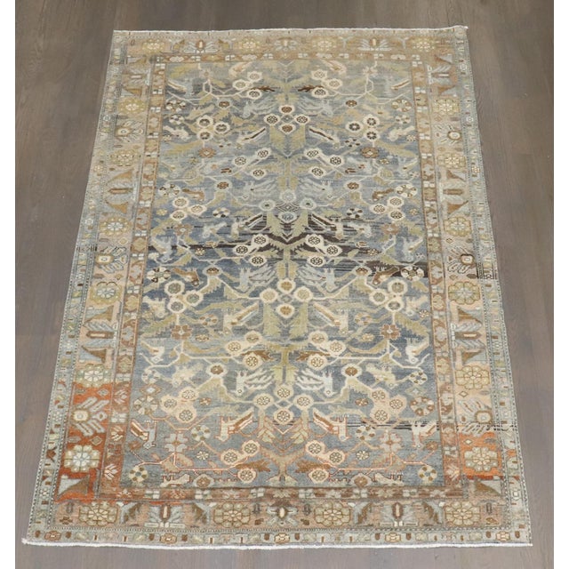 Antique Zabihi Collection Persian Bidjar Bird Rug - 4'6" x 6'8" For Sale - Image 4 of 10