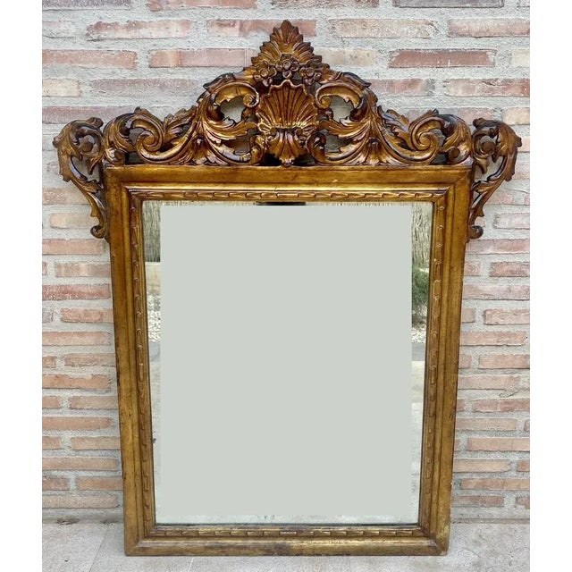 Early 20th Century French Wood Wall Mirror, 1920s For Sale - Image 3 of 12
