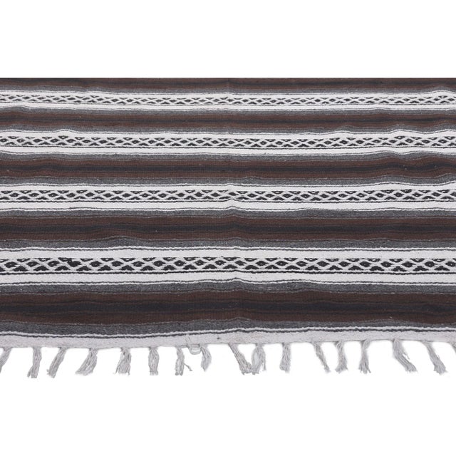 Vintage Striped Indian Kilim Rug - 04'09 X 05'11 For Sale - Image 4 of 9