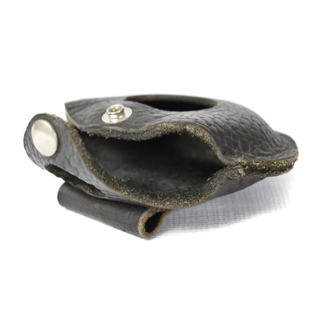 Vintage Single Tree Uk Ancient Maze Design Pewter Flask With Leather Case For Sale - Image 9 of 10