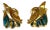 Pair of Bronze and Enamel Earrings Line Vautrin For Sale
