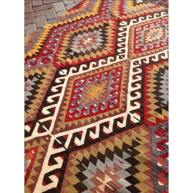 1960s Vintage Turkish Kilim Rug - 5′5″ × 8′5″ For Sale - Image 5 of 7