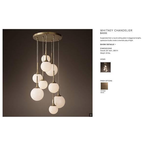 Restoration Hardware Whitney Chandelier Chairish
