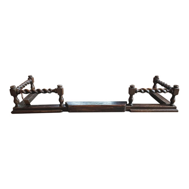 Vintage Expandable Oak Fireplace Fender For Sale
