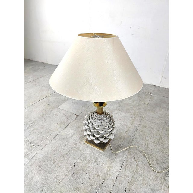 Vintage Italian Ceramic Artichoque Table Lamp, 1960s For Sale - Image 13 of 13