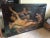 A very large oil painting on canvas. Signed Gudenberg 1900. Very damaged, it can be renovated. Dimensions: this 131cm. /...