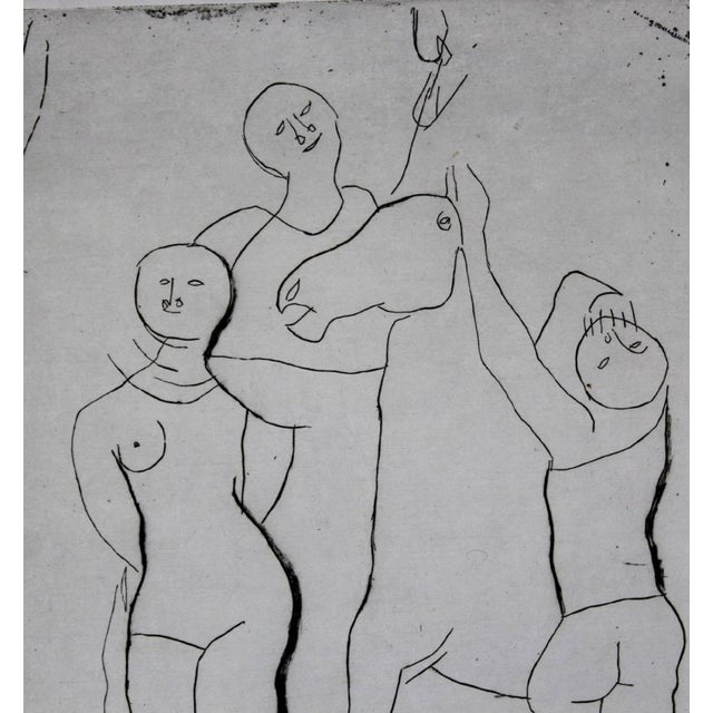 Modern Marino Marini, Marino Marini Italian Modernist Il Teatro Etching Hand Signed and Numbered For Sale - Image 3 of 5