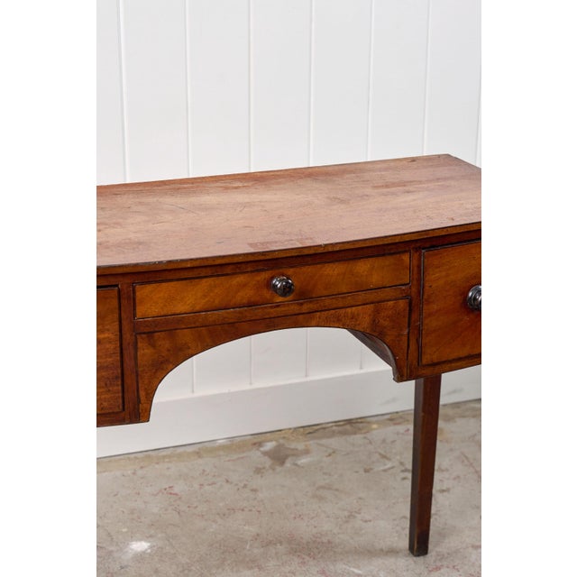 Wood 19th Century Three Drawer Mahogany Bowfront Dressing Table For Sale - Image 7 of 13