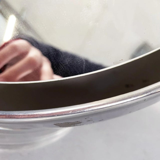 Mid-Century Italian Steel and Plastic Half Spherical Table Lamp & Mirror, 1970s For Sale - Image 10 of 14