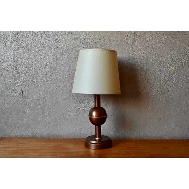 Metal Art Deco Bohemian Style Gilt Brass Table Lamp, France, 1940s For Sale - Image 7 of 11