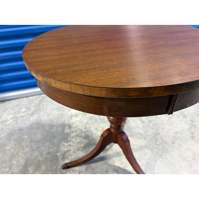 Mid 20th Century Vintage Mersman Mahogany Pedestal Side Table With Paw Feet For Sale - Image 5 of 7