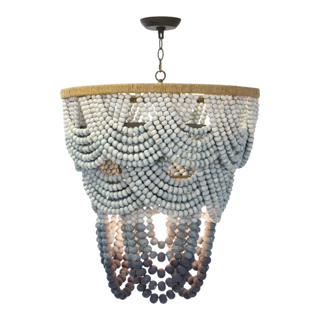 Regina Andrew Ombre Wood Bead Chandelier For Sale