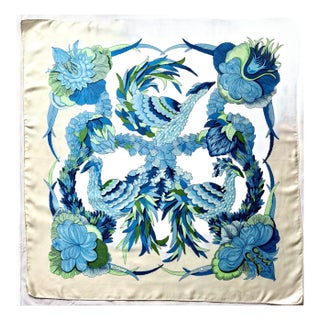 Hermès Tahiti 1971 Silk Scarf Designed by Latham Caty For Sale
