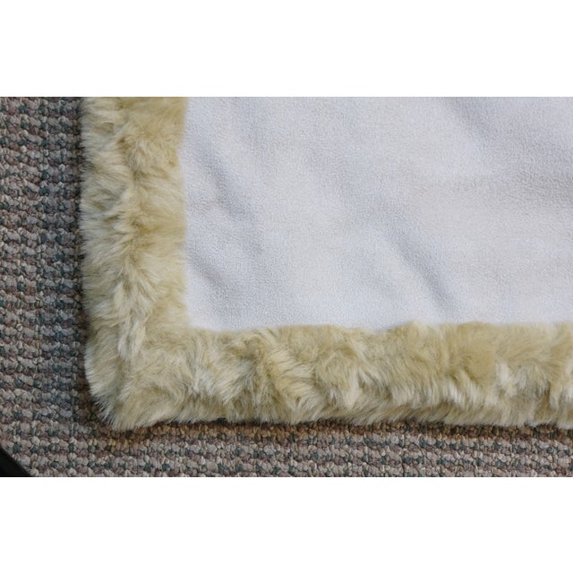 Late 20th Century ate 20th Century Chinoiserie Gold Faux Fur Painted Suede Floral Butterfly Throw Blanket 57" X 76" For Sale - Image 5 of 12