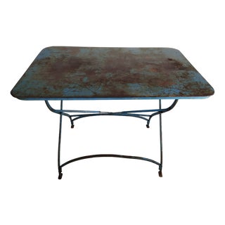 Blue Garden Folding Table, 1890s For Sale