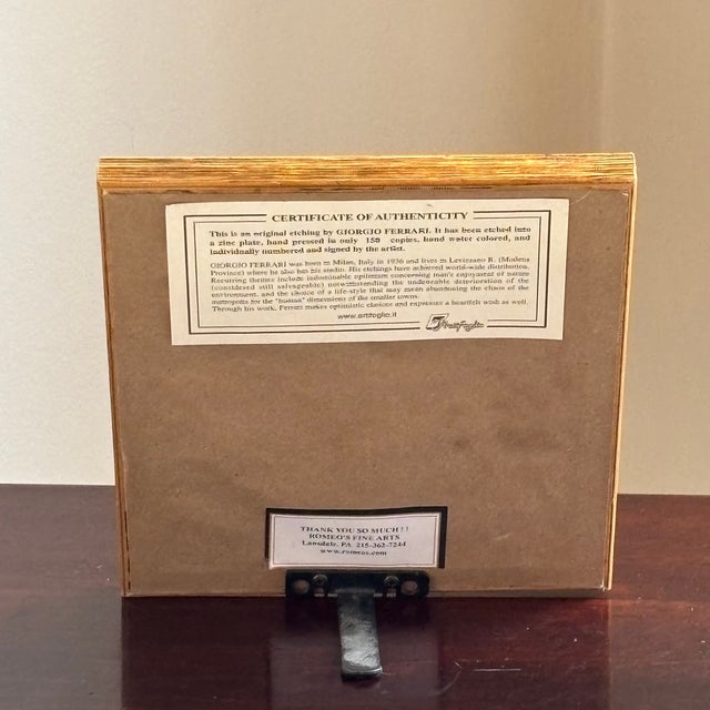 Italian Watercolor Etching of Labrador Puppy by Giorgio Ferrari (B. 1936) For Sale - Image 12 of 18