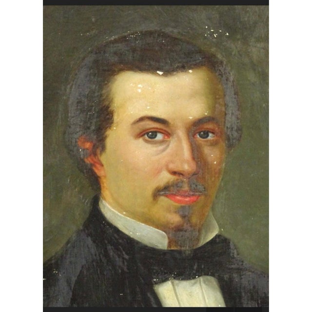 Wood 19thc Portrait of Ralph LeFevre | Gilded Frame | Signed by Artist | 1896 American History For Sale - Image 7 of 7