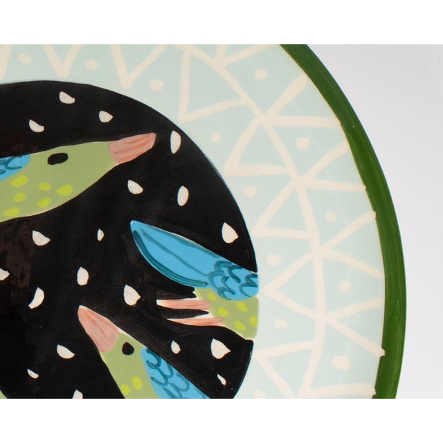 Postmodern Ceramic Bird Plate by Droll Designs For Sale - Image 3 of 7