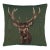 Stag on Green Tapestry Cushion With Feather Filler - 46 X 46cm For Sale