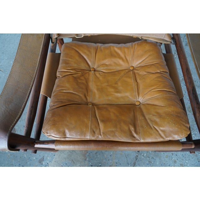 Pair of Arne Norell “Safari” Rosewood Lounge Chairs, Model Scirocco — Sweden, 1960s For Sale - Image 11 of 18