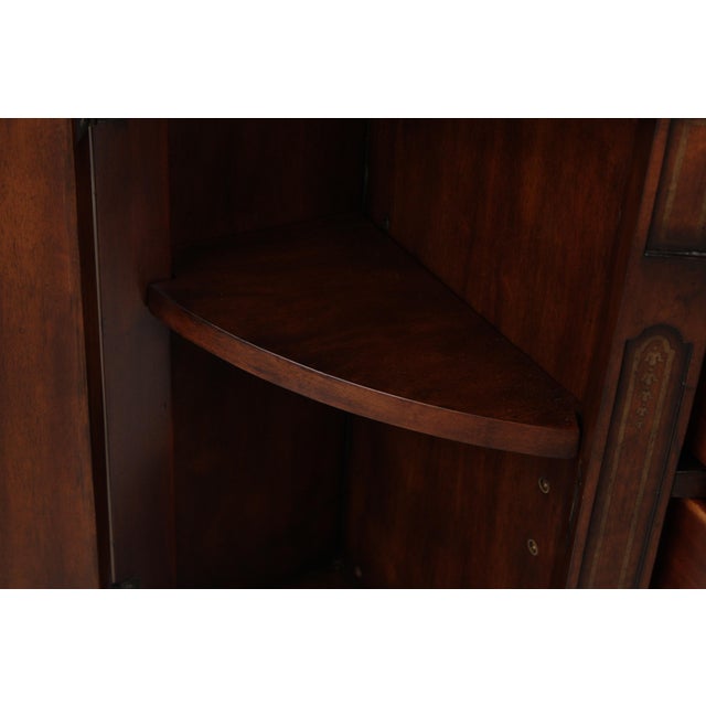 2010s Theodore Alexander 4 Drawer 2 Door Mahogany Demilune Cabinet For Sale - Image 5 of 18