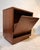 Designed by Lane Furniture and manufactured in 1963, this mid-century walnut drop-front cabinet offers streamlined storage...