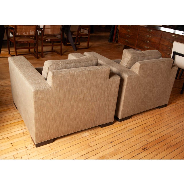 Wood 1990s Pair of Upholstered Club Chairs in the Style of Jean Michel Frank For Sale - Image 7 of 9