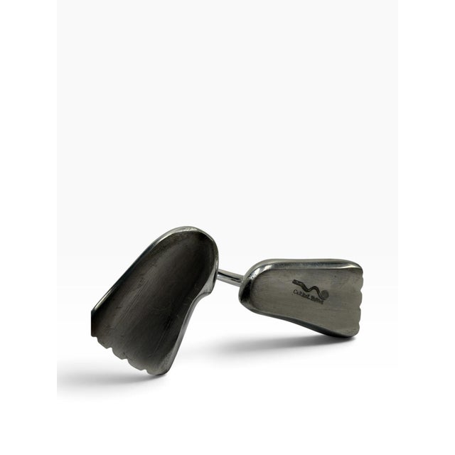 Silver Vintage Signed Carrol Boyes Cast Metal "Standing Man" Business Card Holder For Sale - Image 8 of 8