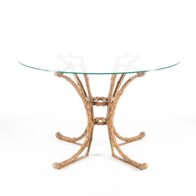 Brass Painted Faux Bamboo Side Table, 1970s For Sale - Image 11 of 12