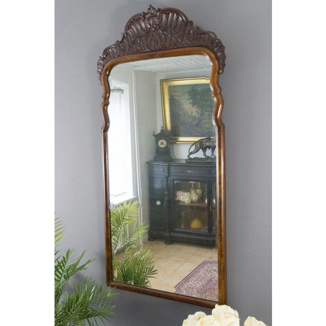 Rococo Style Carved Wooden Mirror, 1930s For Sale - Image 14 of 15