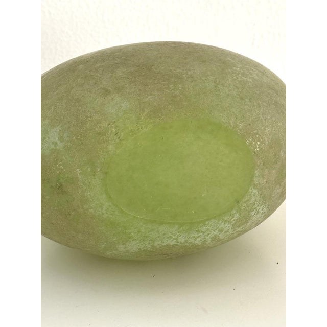 Italian Green Murano Scavo Glass Vase attributed to Seguso Vetri d'Arte, 1970s For Sale - Image 6 of 11