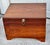 Vintage Heavy Small Traditional Style Solid Mahogany Trunk W/Lion Hardware For Sale - Image 9 of 12