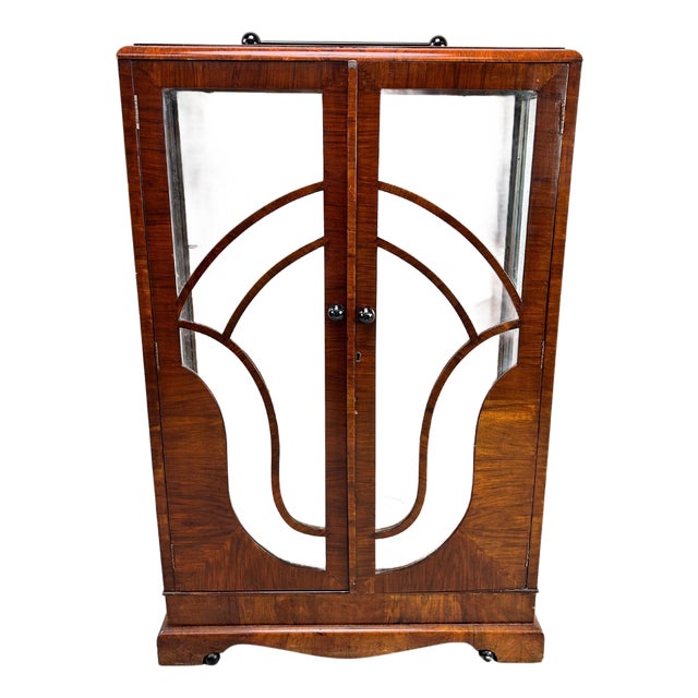 Small Art Deco Display Cabinet in Walnut, 1930s For Sale