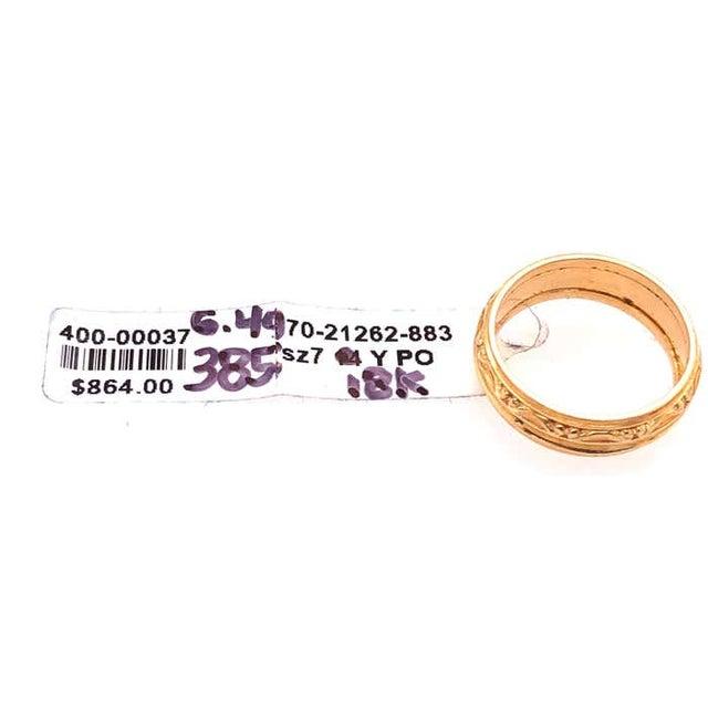 18Kt Yellow Gold Wedding Ring/Band. Size 7 with 6.49 grams total weight.