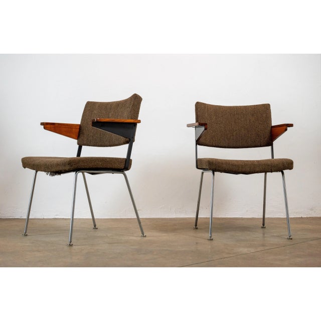 Wood L11 Armchairs attributed to A.R. Cordemeyer for Gispen, 1950s, Set of 4 For Sale - Image 7 of 12