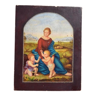19th-Century Italian Madonna and Child With Saint John, After Raphael For Sale
