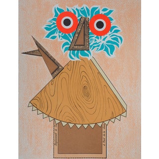 Enrico Baj, Hibou, Lithograph For Sale