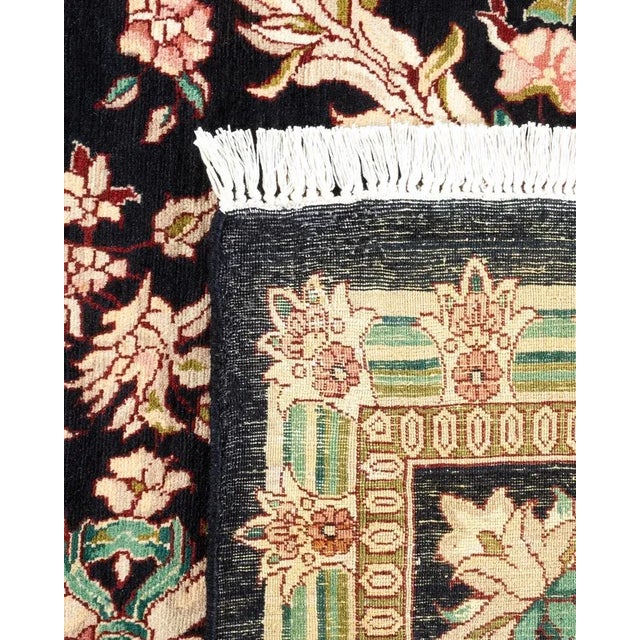 2000 - 2009 Mogul, One-of-a-Kind Hand-Knotted Area Rug in Black, 9' 0" x 11' 7" For Sale - Image 5 of 8