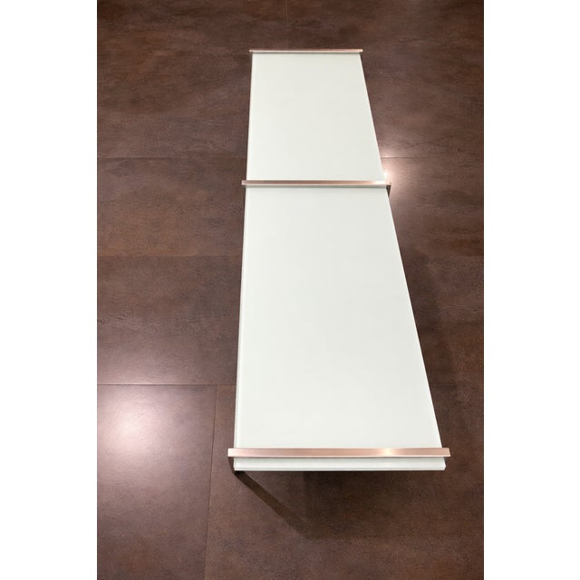 Metal Konstantin Grcic for ClassiCon Glass & Stainless Steel Coffee Table – 63" For Sale - Image 7 of 11