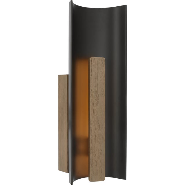2020s Anne-Marie Barton for Visual Comfort Signature Remi 18" Sconce in Matte Carbon and Warm Walnut For Sale - Image 5 of 15