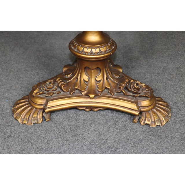 Antique Italian Pietra Dura Florentine Table With Ornate Carved Gilt Base For Sale - Image 13 of 14