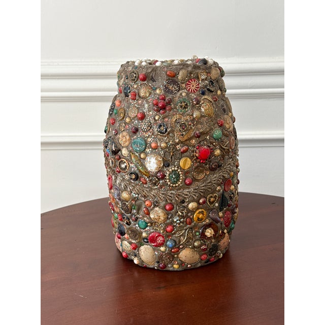 Victorian Folk Art Handmade Memory Vase For Sale - Image 3 of 12