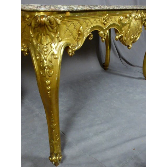 Golden Wooden Console Table with Mirrow For Sale - Image 4 of 13