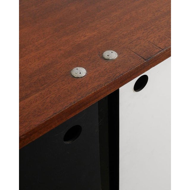 Mid-Century French Bloc Wooden & Metal Sideboard by Charlotte Perriand, 1950s For Sale - Image 4 of 9