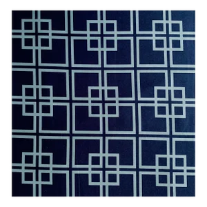 Designer Vicki Payne Free Spirit Blue Chinoiserie Chippendale Fretwork Lattice Trellis Fabric Sample