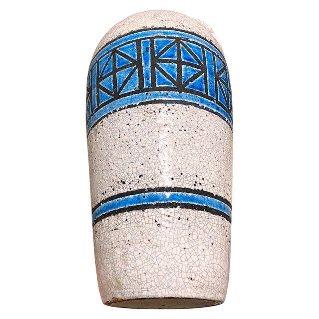 Mid 20th Century 20thC. Aldo Londi for Bitossi Vase 13.5" Raymor Mid-Century Modern Italy Remini Blue For Sale - Image 5 of 11