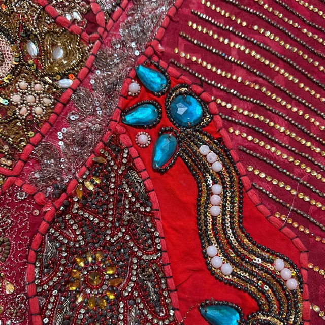 Indian Tapestry With Hand Sewn Beading For Sale - Image 9 of 12